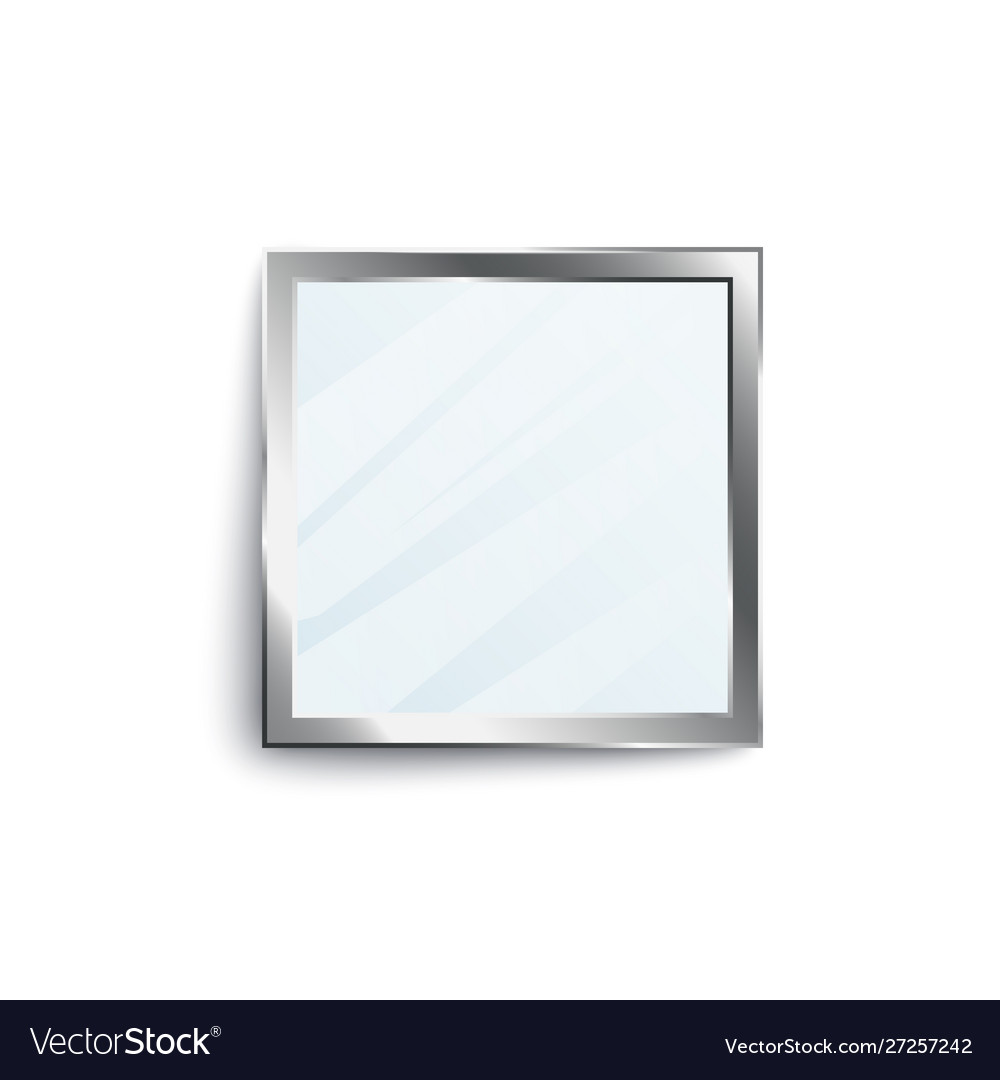 Realistische quadratische Form Spiegel mit Zuschnitt vector image Realistische quadratische Form Spiegel mit Zuschnitt