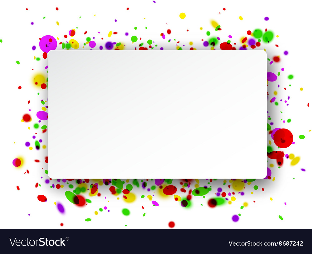Rectangular background with confetti