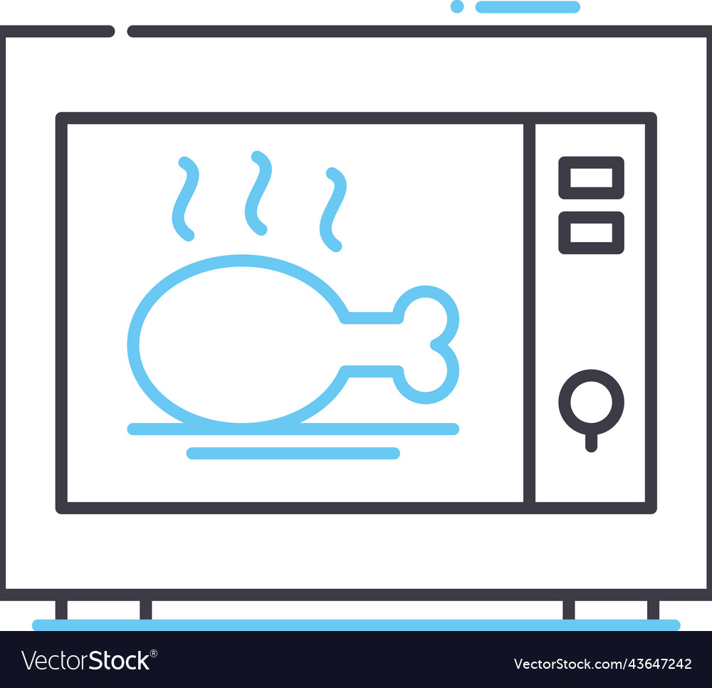 Roast chicken line icon outline symbol