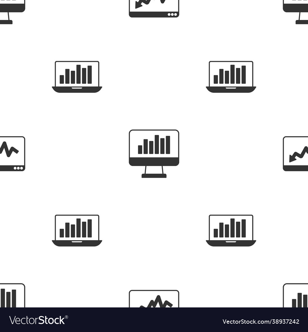 Set graph chart infographic monitor vector image Set graph chart infographic monitor