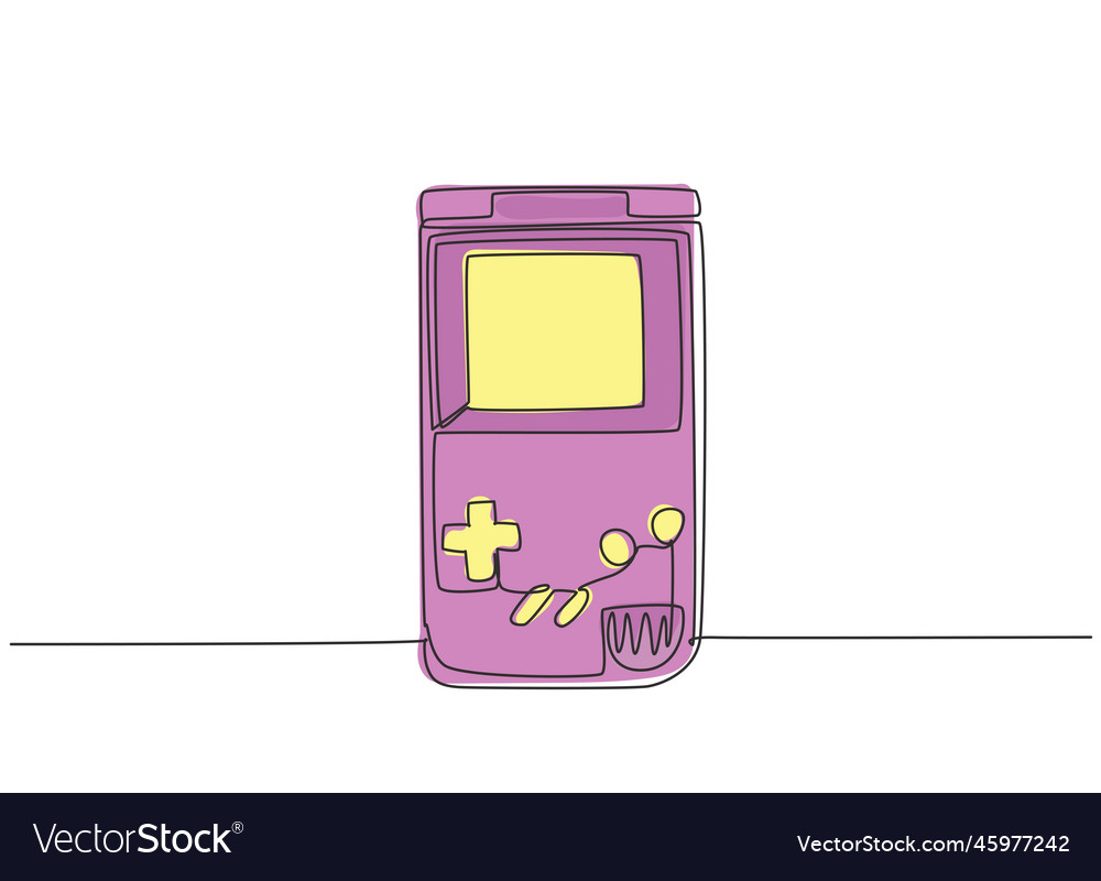 Single continuous line drawing of portable arcade Vector Image Single continuous line drawing of portable arcade