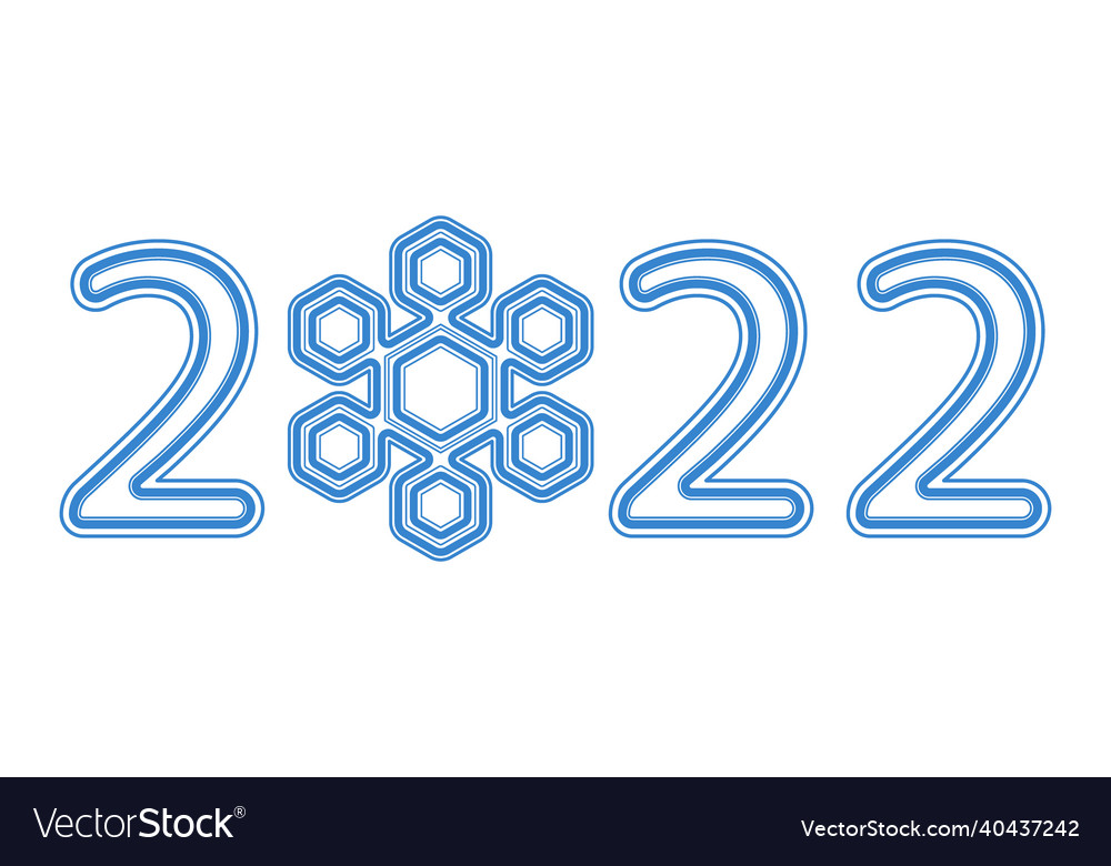 Snowflake 2022 number vector image Snowflake 2022 number
