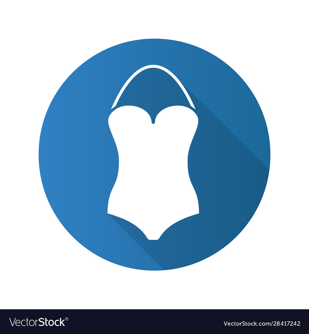 Swimsuit flat design long shadow glyph icon