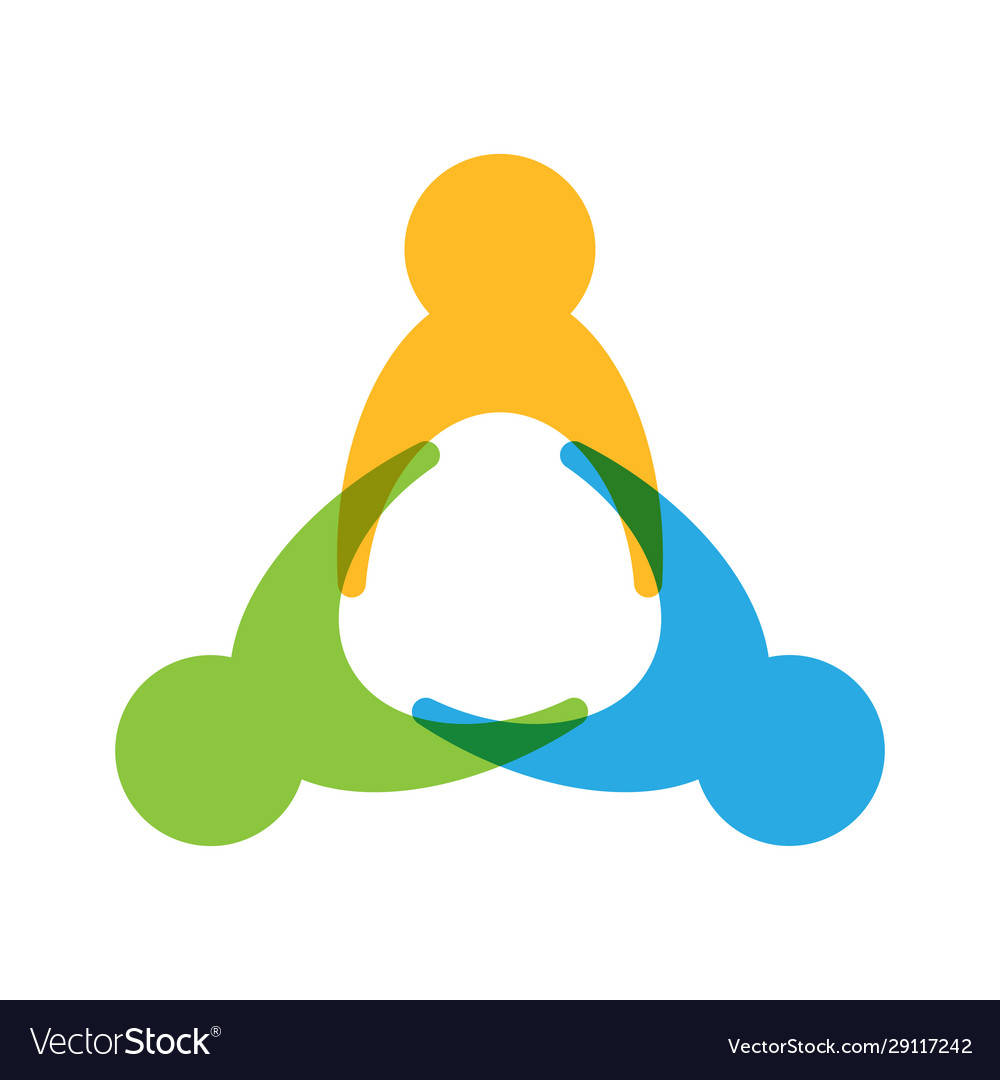 Symbol unity different people simple design Vector Image