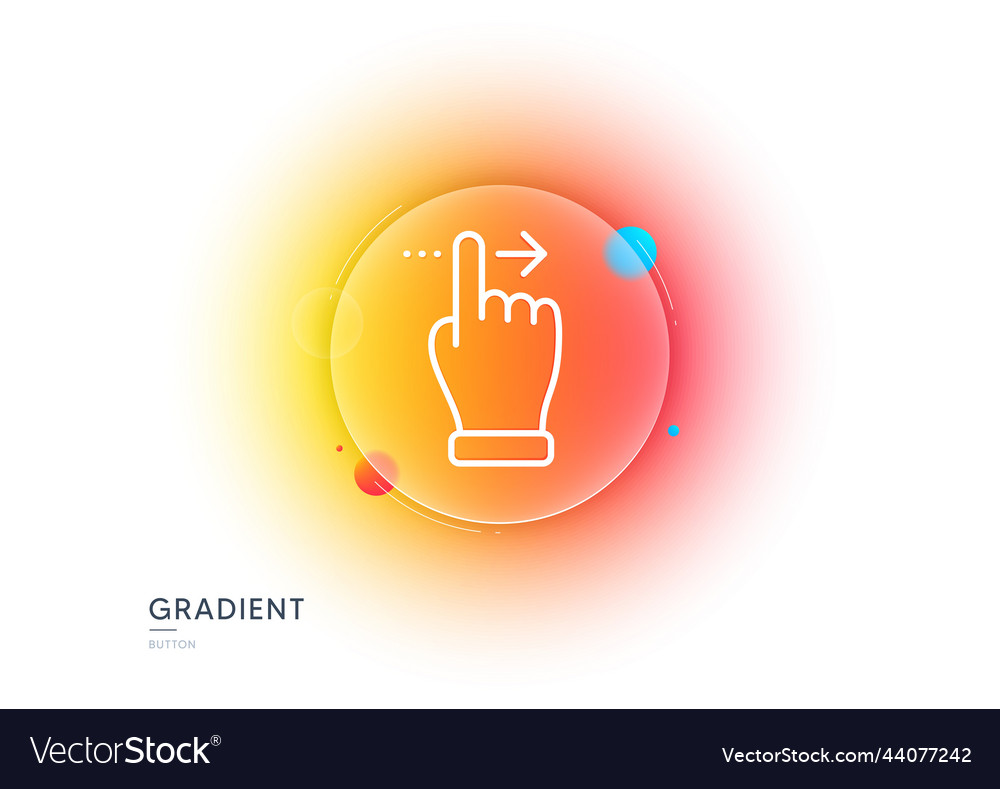 Touchscreen gesture line icon slide right arrow vector image Touchscreen gesture line icon slide right arrow