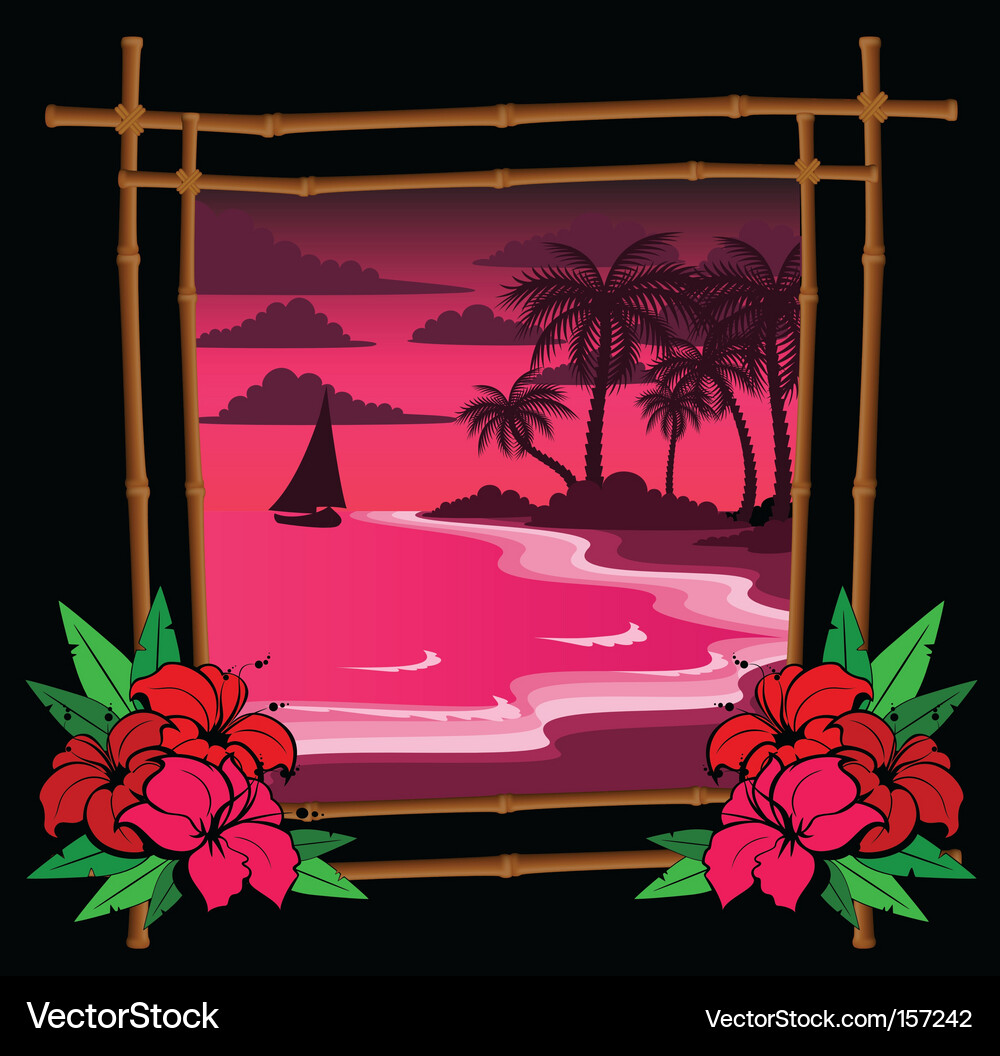 Tropical frame Royalty Free Vector Image - VectorStock