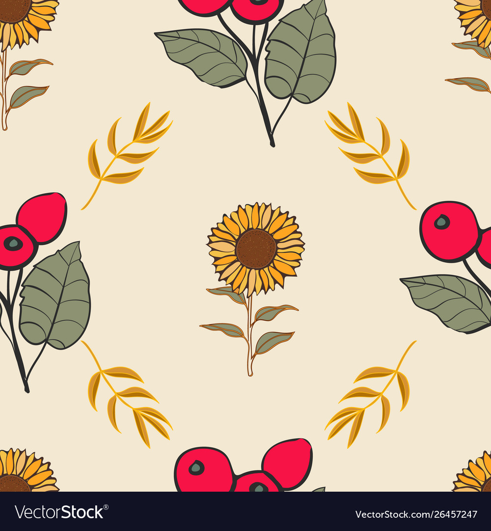 Autumn fall seamless repeat pattern print Vector Image Autumn fall seamless repeat pattern print