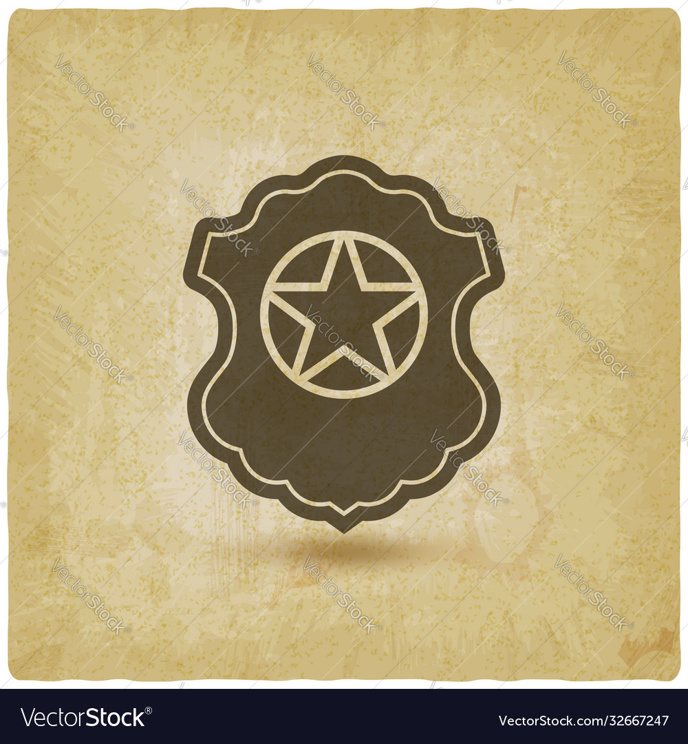 Badge with star on vintage background vector image Badge with star on vintage background
