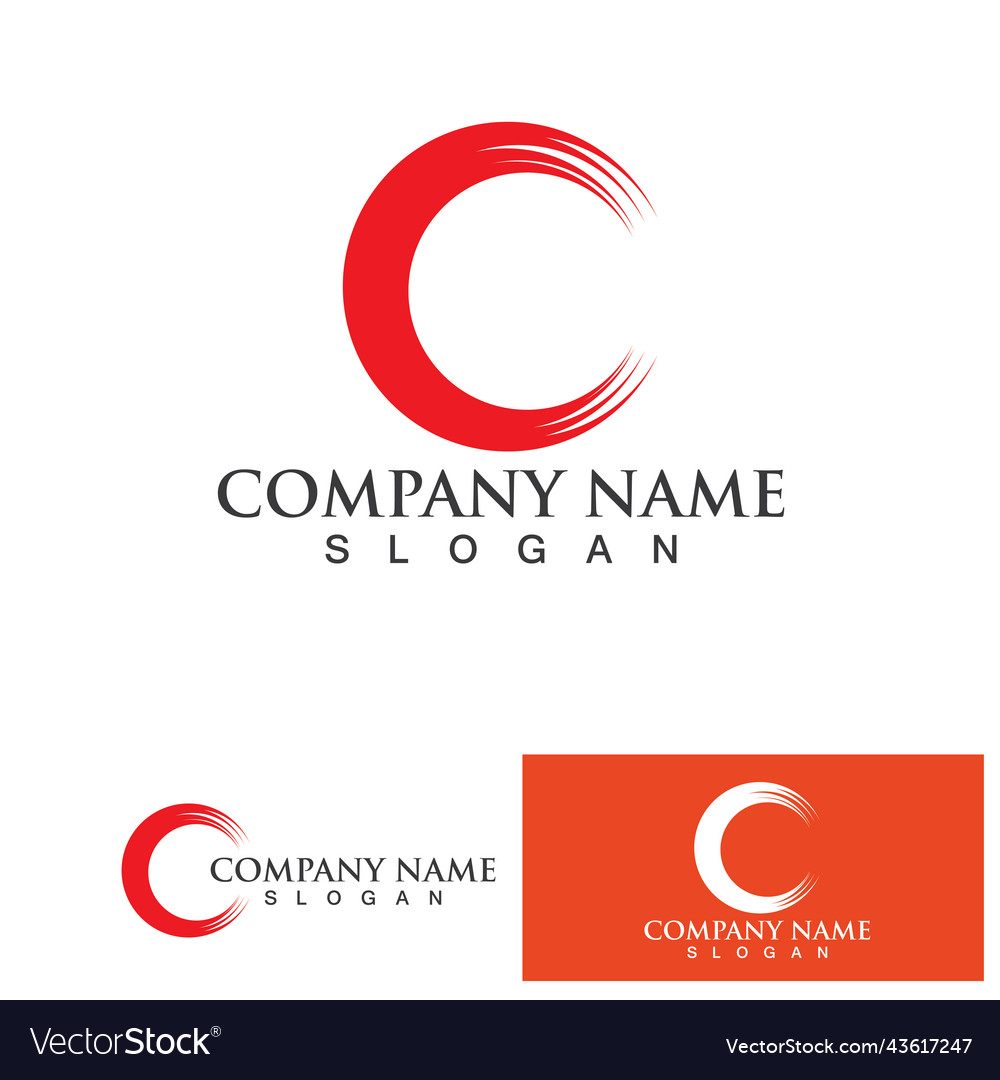 C circle ring logo template icon Royalty Free Vector Image