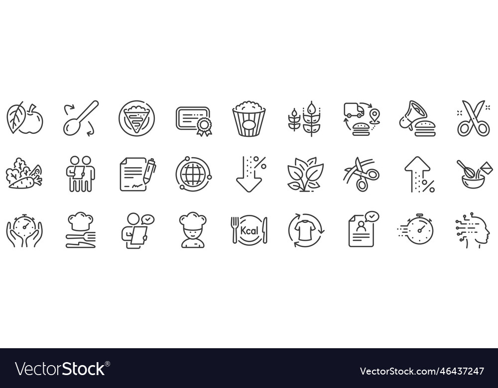 Chef hat customer survey fast delivery line Vector Image