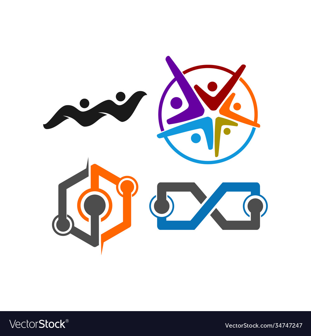 Connect template sign set collection Royalty Free Vector