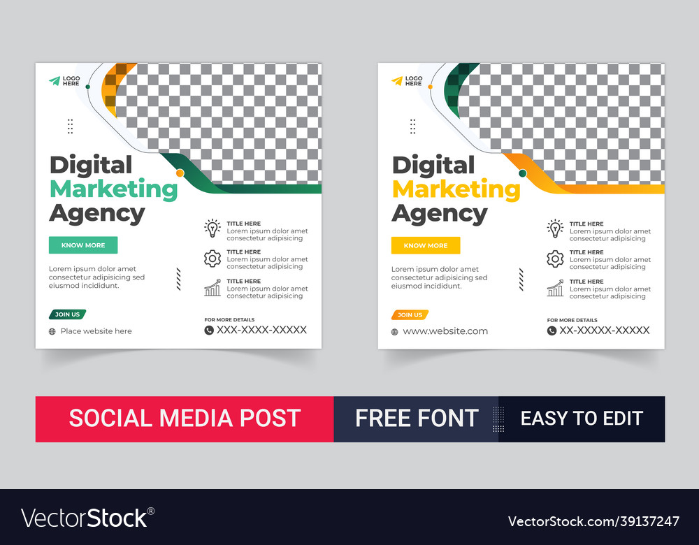 Digital marketing social media post Royalty Free Vector