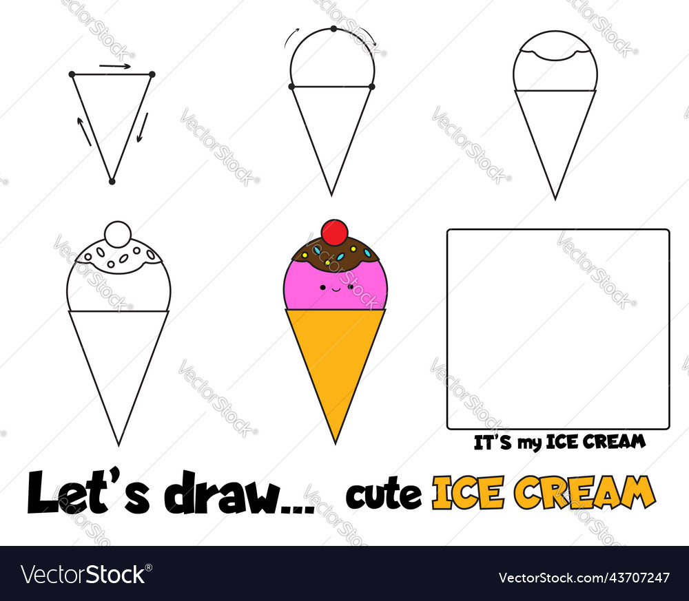 Drawing tutorial for children printable creative vector image