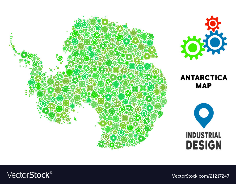 Gears antarctica map collage