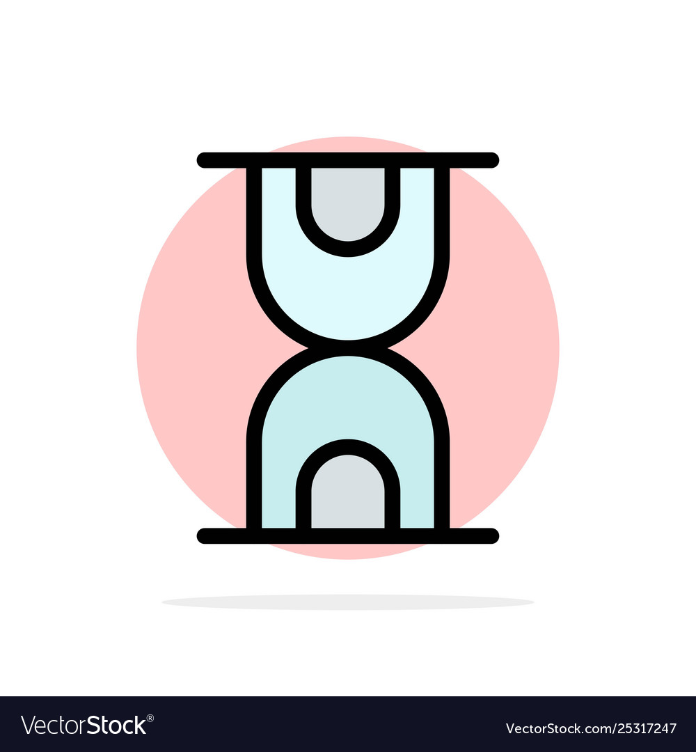 Glass hour loading abstract circle background vector image Glass hour loading abstract circle background