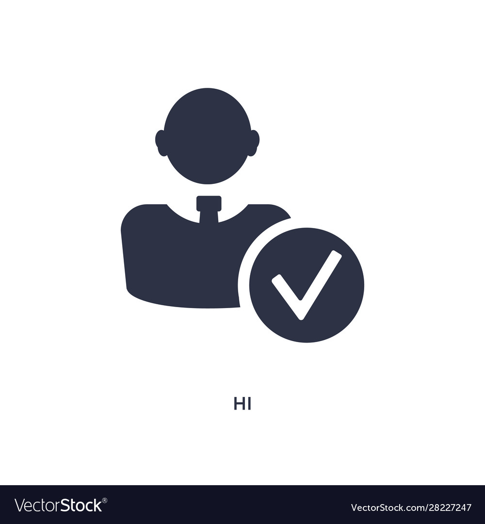 Hi icon on white background simple element from