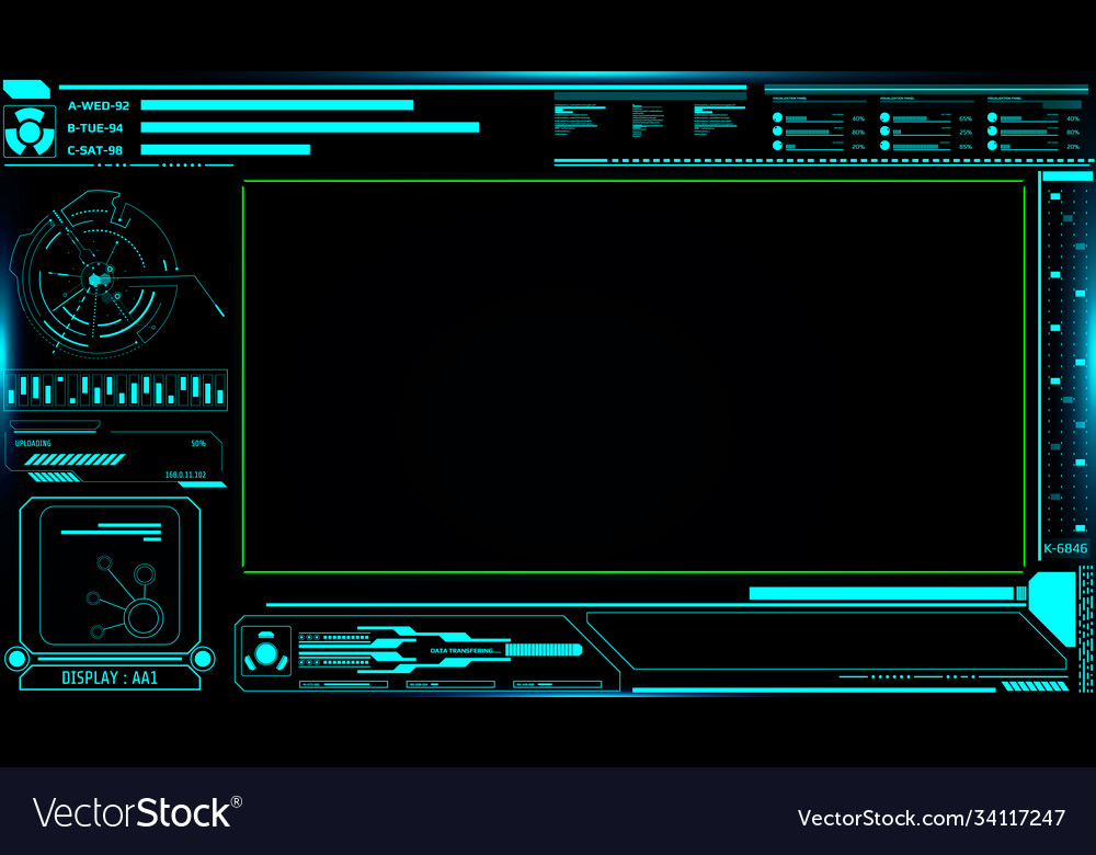 Hud abstract futuristic elements user screen vector image Hud abstract futuristic elements user screen