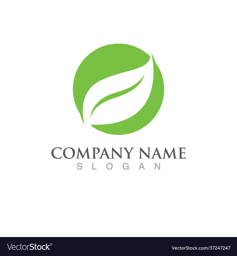 Leaf ecology nature logos green tree Royalty Free Vector