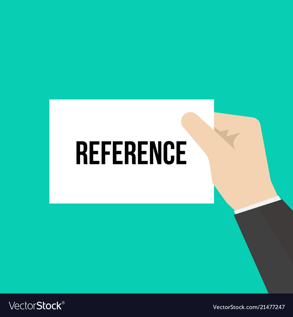 Man showing paper reference text vector image Man showing paper reference text