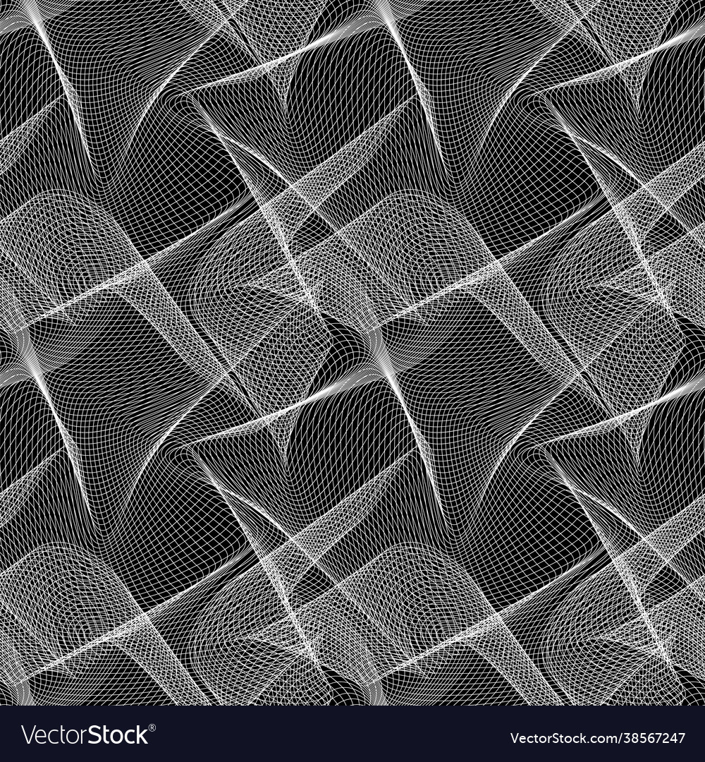 Moire seamless pattern thin white lines vector image Moire seamless pattern thin white lines
