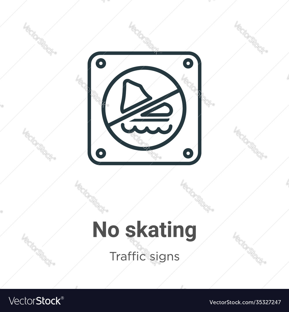 No skating outline icon thin line black