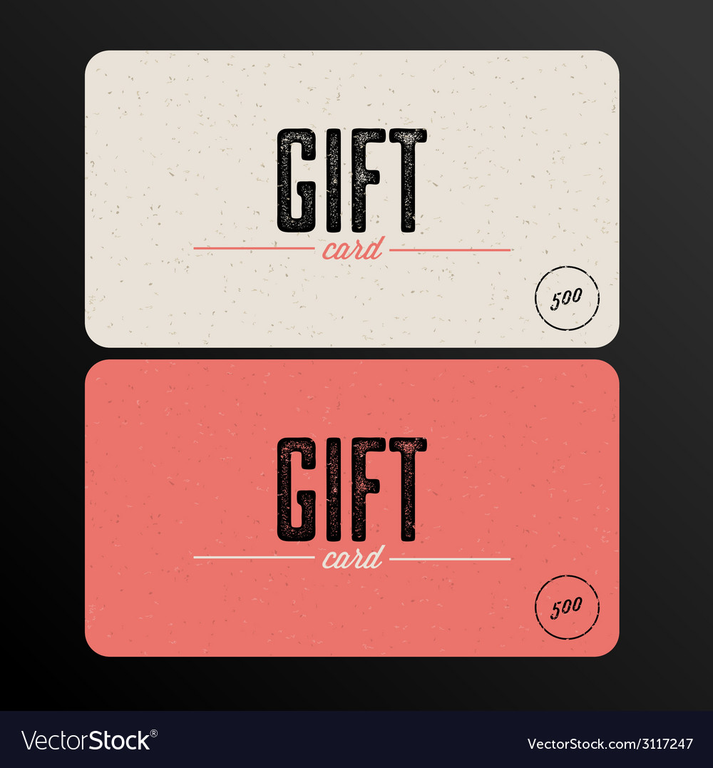 Retro gift card template Royalty Free Vector Image For Gift Card Template Illustrator