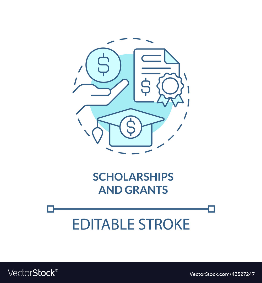 Scholarships and grants turquoise concept icon Vector Image