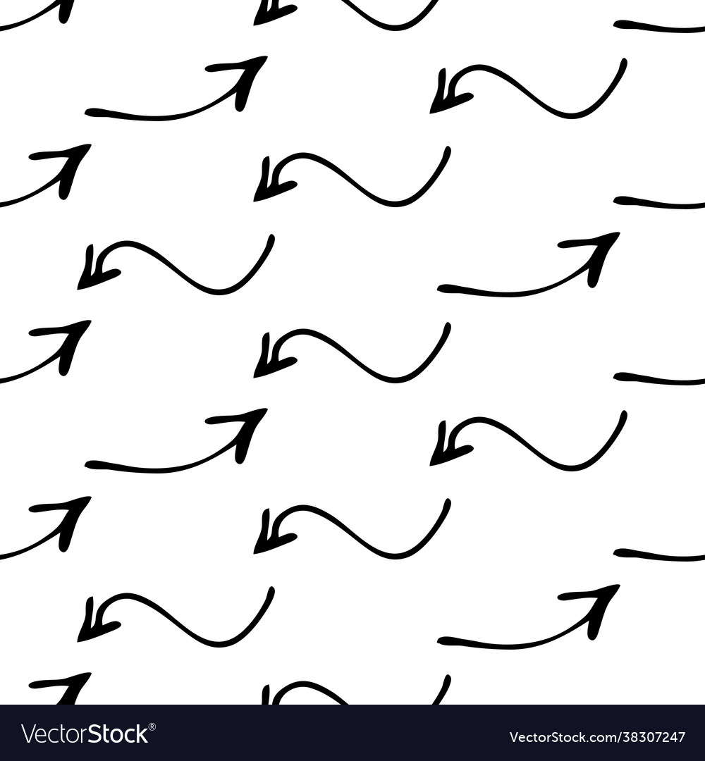 Seamless pattern with doodle arrows vector image Seamless pattern with doodle arrows