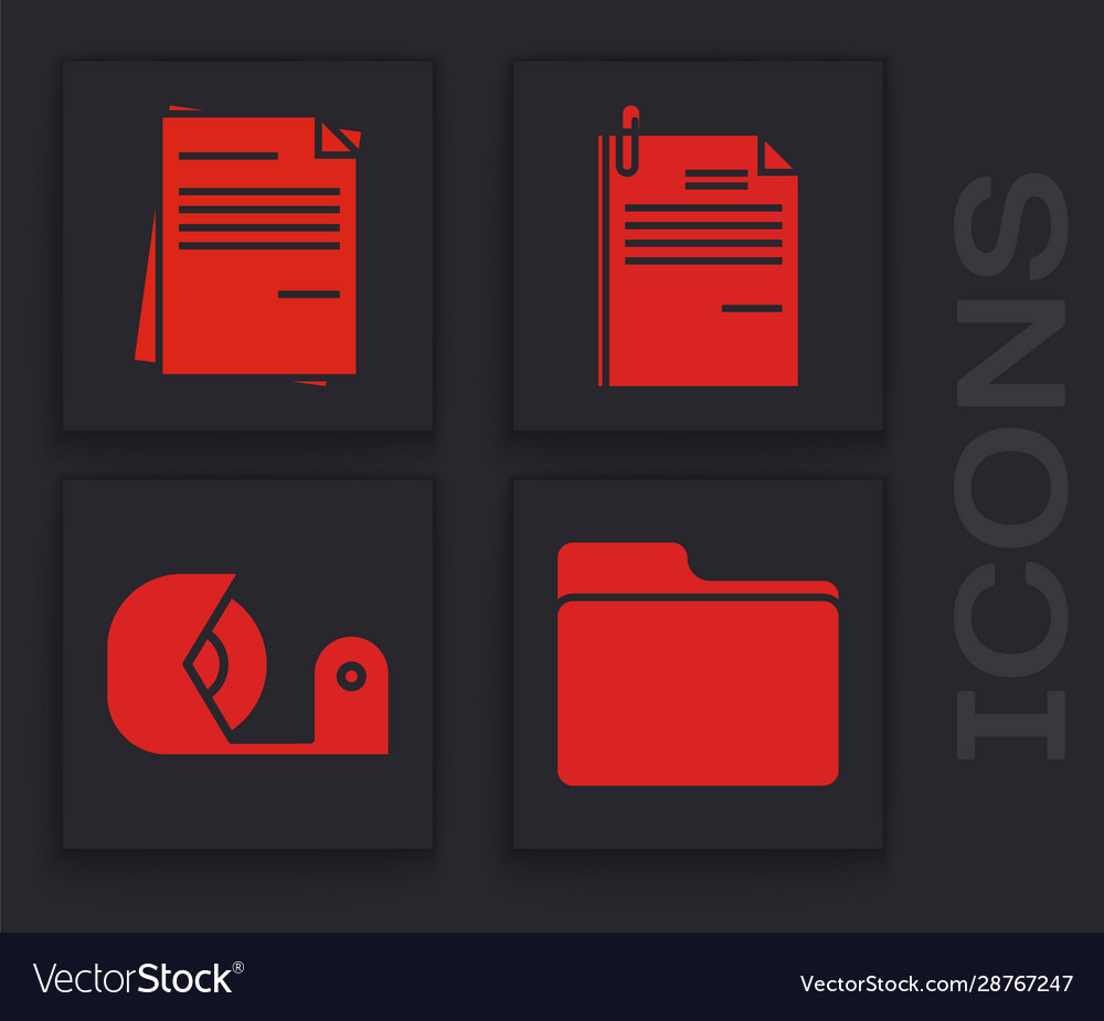 Set document folder file vector image Set document folder file
