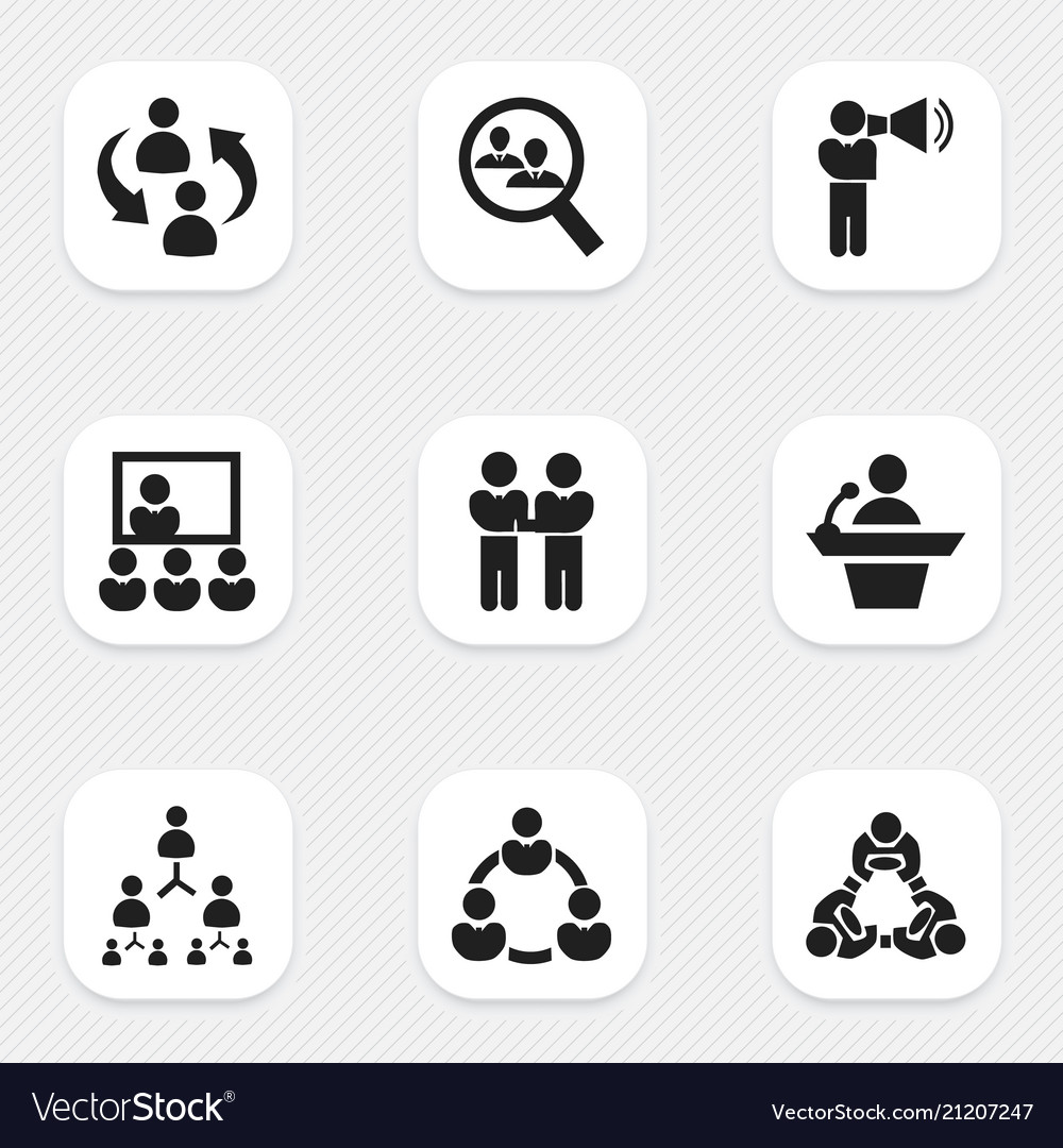 Set of 9 editable community icons includes vector image Set of 9 editable community icons includes
