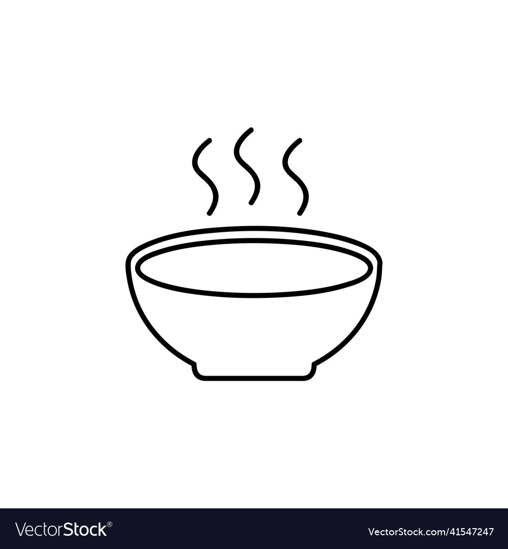 Soup meal icon hot food symbol modern simple flat