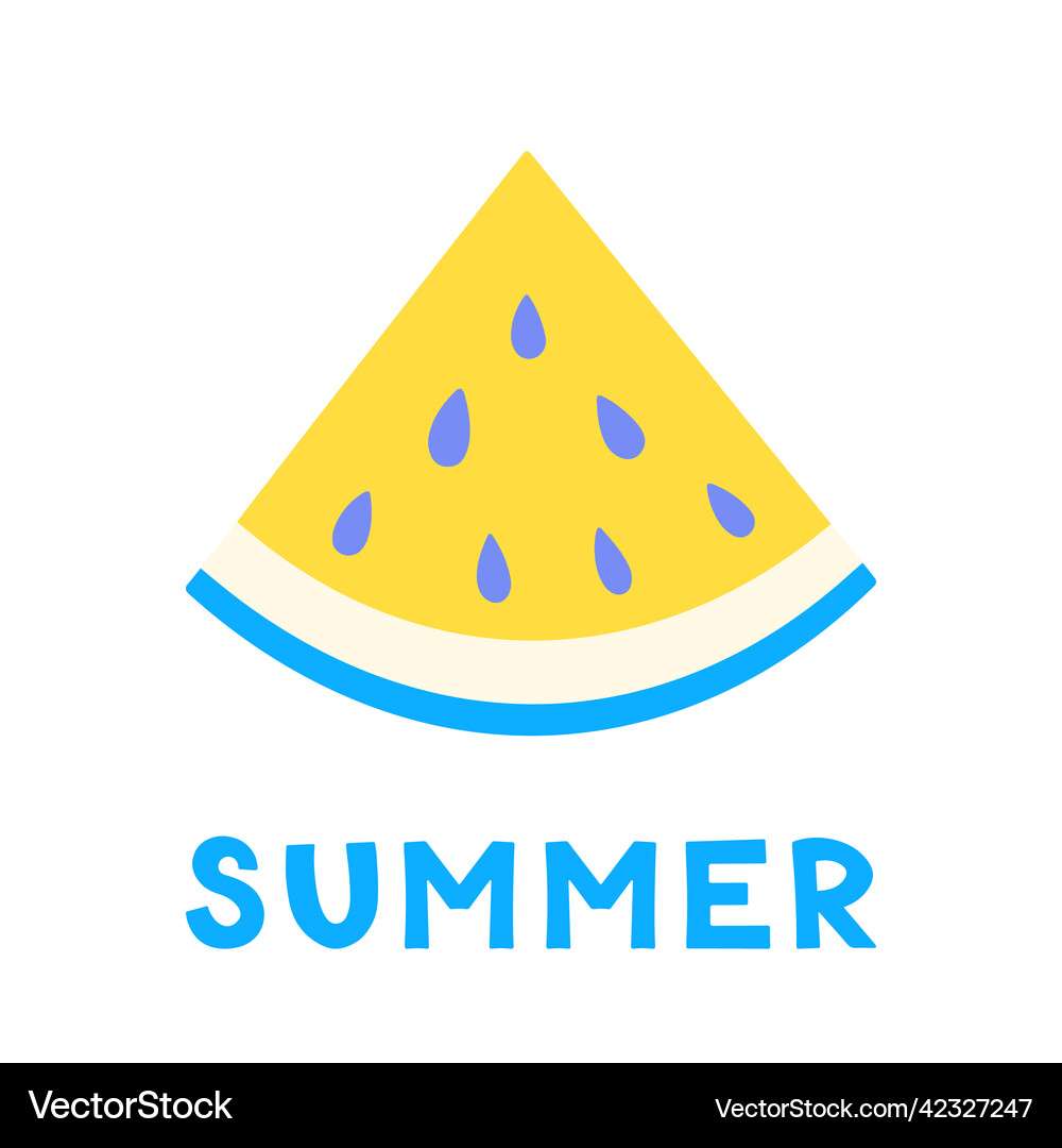 Summer Card Watermelon Slice Fruit Royalty Free Vector Image