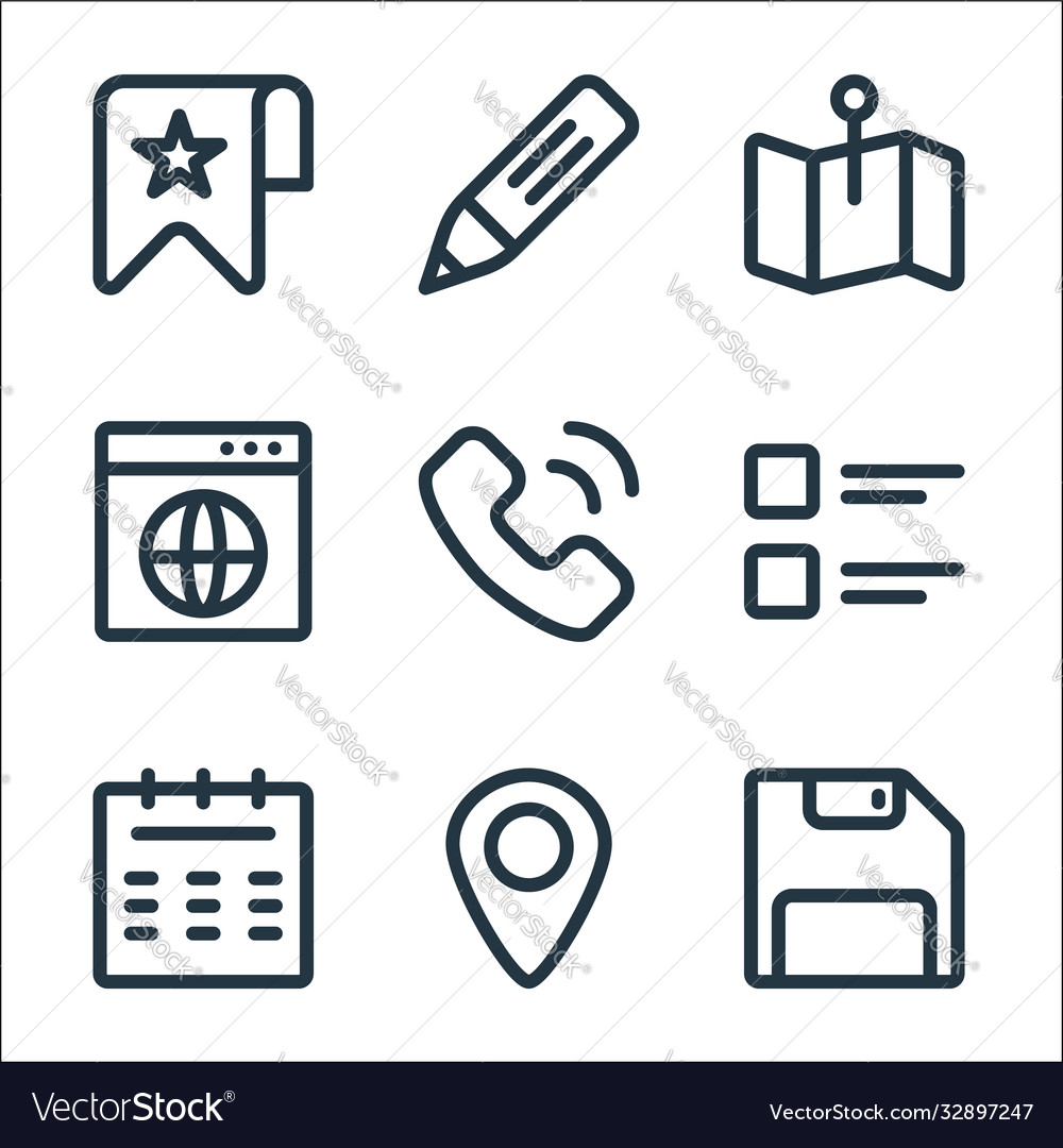 Ui line icons linear set quality Vector Image Ui line icons linear set quality