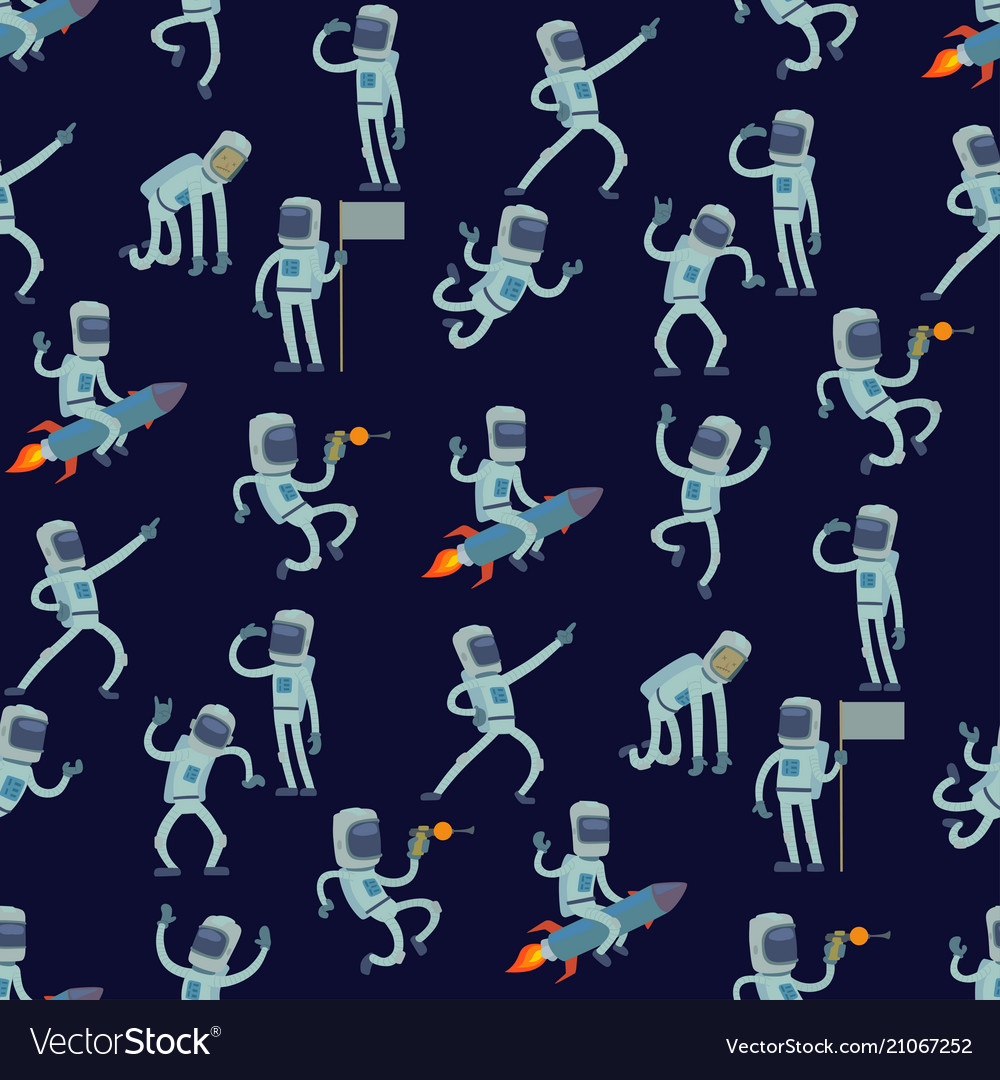Astronaut in space character having fun vector image Astronaut in space character having fun
