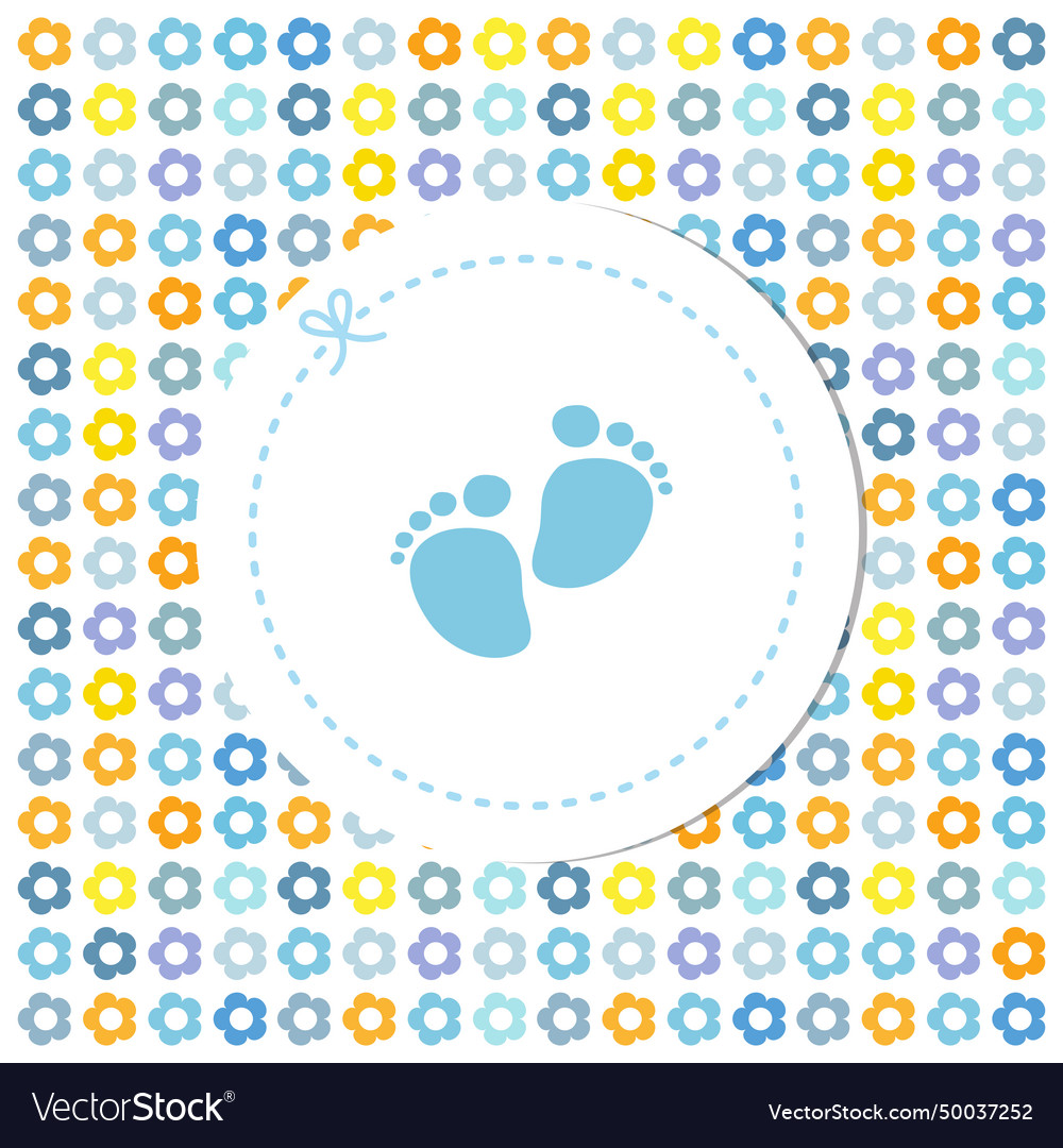 Baby boy birthday card shower Royalty Free Vector Image