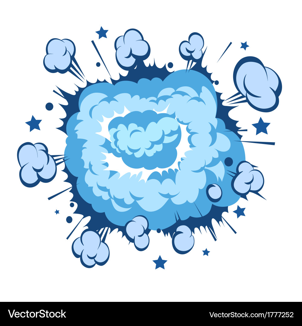 Boom comic book explosion snowball Royalty Free Vector Image