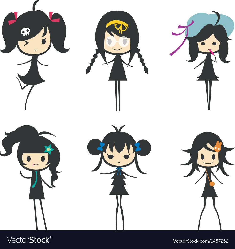 Cartoon girl group children