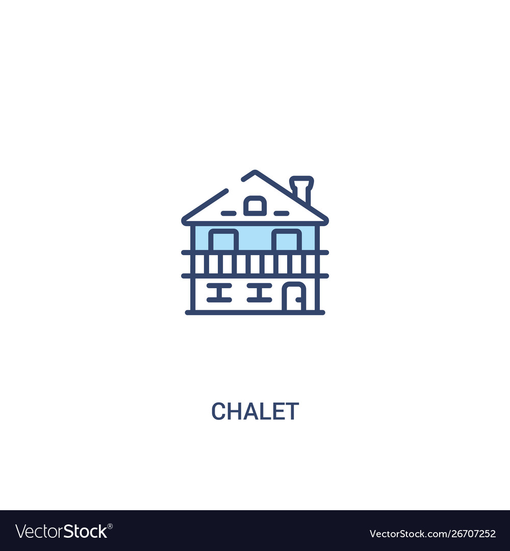 Chalet concept 2 colored icon simple line element vector image Chalet concept 2 colored icon simple line element