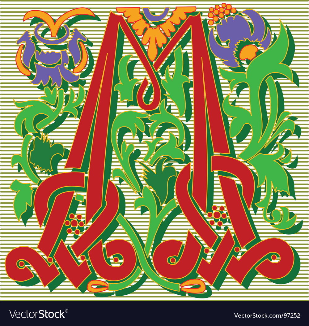 decorative letter m royalty free vector image vectorstock