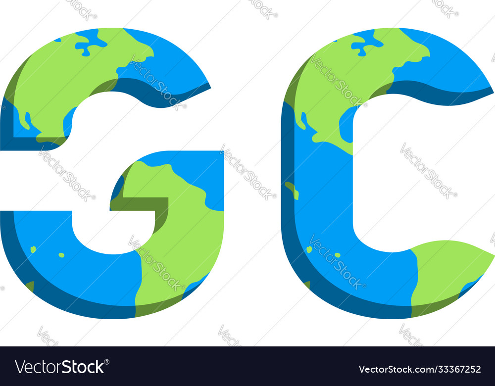Initial gc logo design with world map style