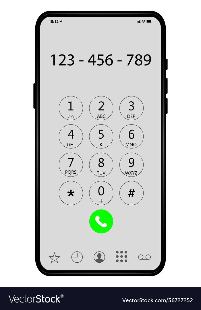 Keyboard with numbers and letters on phone