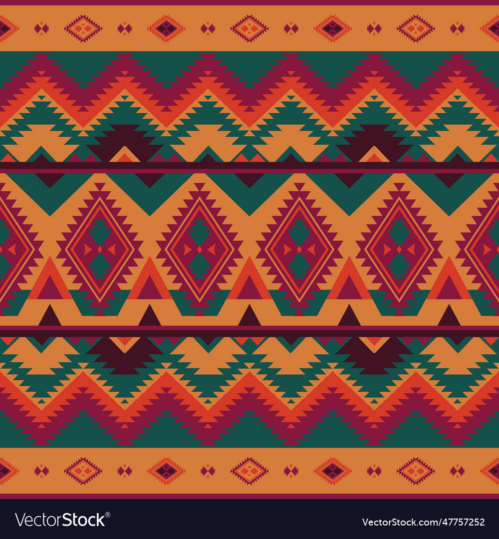 Navajo style seamless pattern with retro color Vector Image Navajo style seamless pattern with retro color