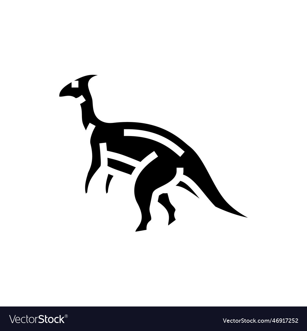 Parasaurolophus dinosaur animal glyph icon Vector Image