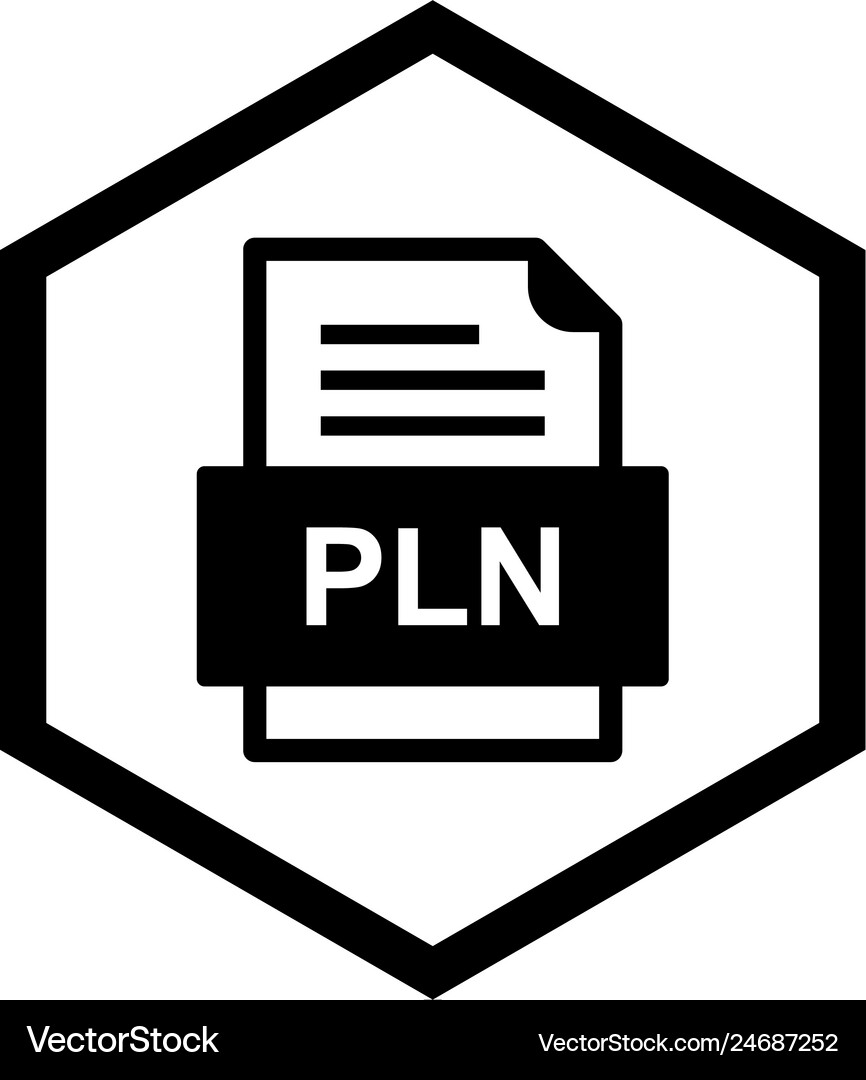 Pln file document icon Royalty Free Vector Image