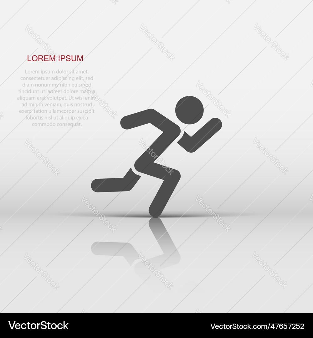 Run people icon in flat style jump on white Vector Image