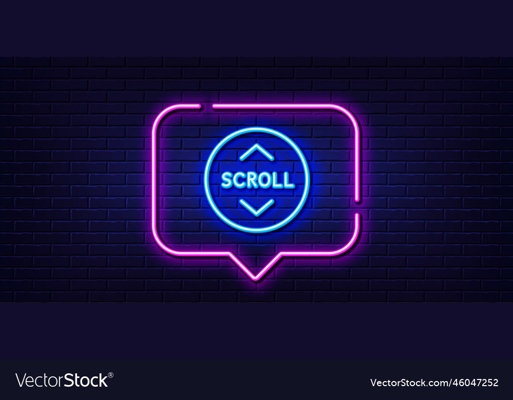 Scroll down button line icon scrolling screen vector image Scroll down button line icon scrolling screen