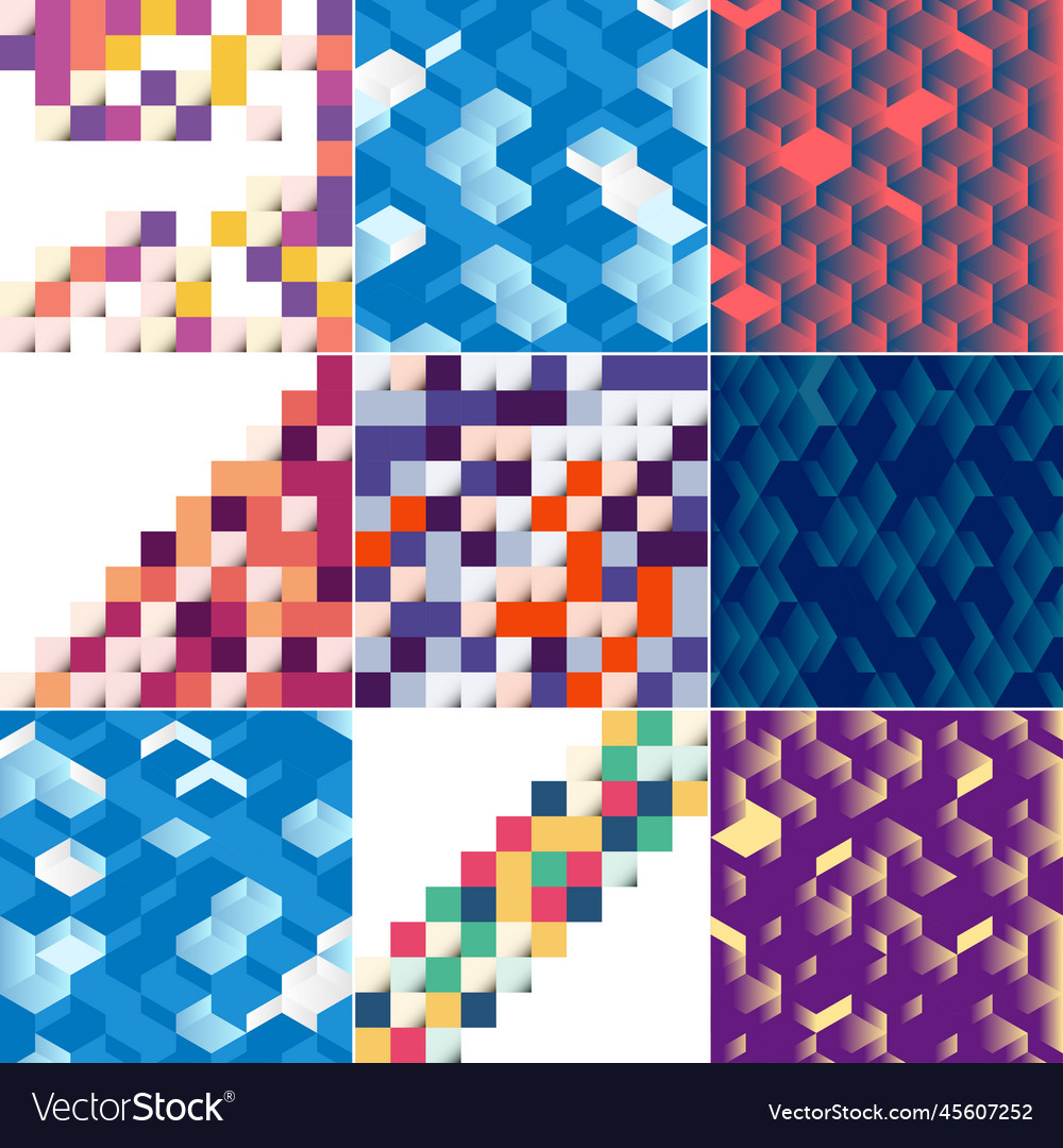 Seamless pattern of colorful blocks with a shadow Vector Image Seamless pattern of colorful blocks with a shadow