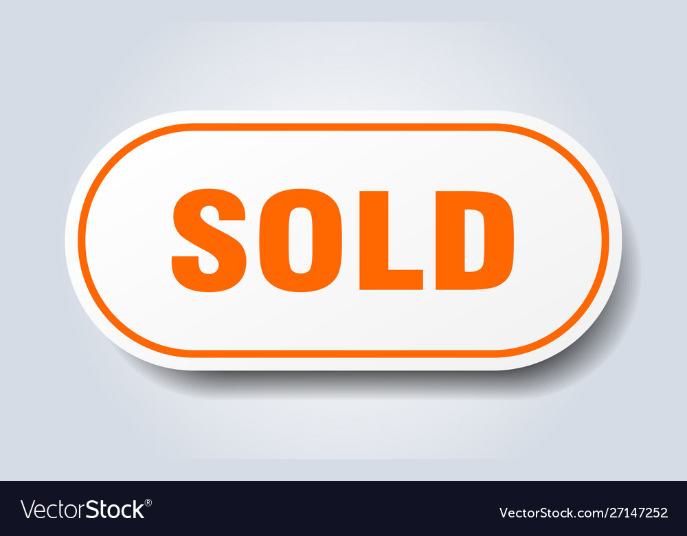 Sold sign rounded orange sticker