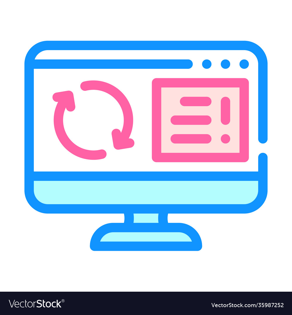 Update operating system color icon vector image Update operating system color icon