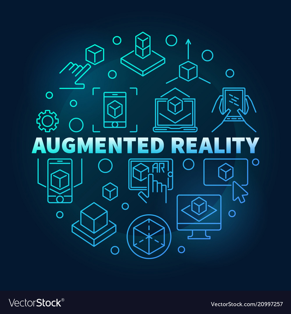 Augmented reality blue round outline